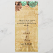 ミントヴィンテージエッフェルタワー結婚パリのメニューカード メニュー (裏面)