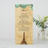 ミントヴィンテージエッフェルタワー結婚パリのメニューカード メニュー (スタンド正面)