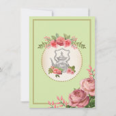 ミントヴィンテージベビーティーパーティーフローラティーポット招待状 招待状 (裏面)