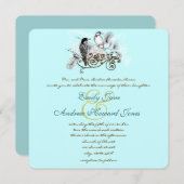 ミントヴィンテージロベバード結婚式招待状 招待状 (正面/裏面)