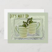 ミントースプリグの写真の緑のマグカップを満たそうカスタム ポストカード (正面/裏面)