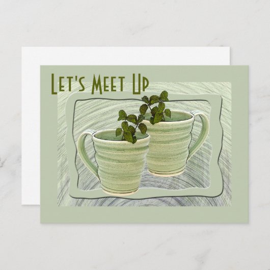 ミントースプリグの写真の緑のマグカップを満たそうカスタム ポストカード (正面/裏面)
