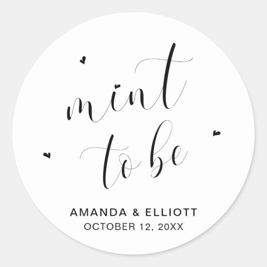 ミントーベハートエレガントミンツ結婚式の引き出物 ラウンドシール (正面)