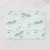 ミント不気味キュートこうもりズブックスベビー赤ちゃんシャワー エンクロージャーカード (裏面)