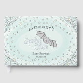 ミント不気味キュートこうもりハロウィーンベイビーシャワー ゲストブック (正面)