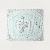 ミント不気味キュートなハロウィーンベイビーシャワー背景 タペストリー (正面(横))