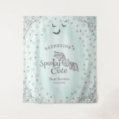 ミント不気味キュートなハロウィーンベイビーシャワー背景 タペストリー (正面)