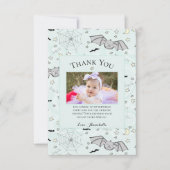 ミント不気味キュートベビーこうもりハロウィーンサンキューカード サンキューカード (正面)