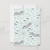 ミント不気味キュートベビーこうもりハロウィーンサンキューカード サンキューカード (裏面)