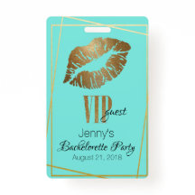 ミント付き金ゴールドリッププリントバチェロレッテバッジ