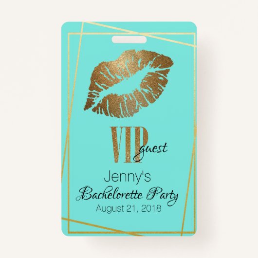 ミント付き金ゴールドリッププリントバチェロレッテバッジ バッジ (正面)