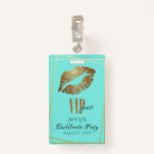 ミント付き金ゴールドリッププリントバチェロレッテバッジ バッジ (裏面クリップ)