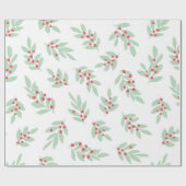 ミント伝統的クリスマスパターン包装紙 ラッピングペーパー (フラット)