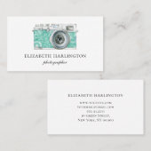 ミント写真カメラカード。シンプル撮モダン影 名刺 (正面/裏面)