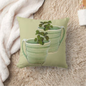 ミント写真付きスパイラルグリーンカップ クッション (ブランケット)