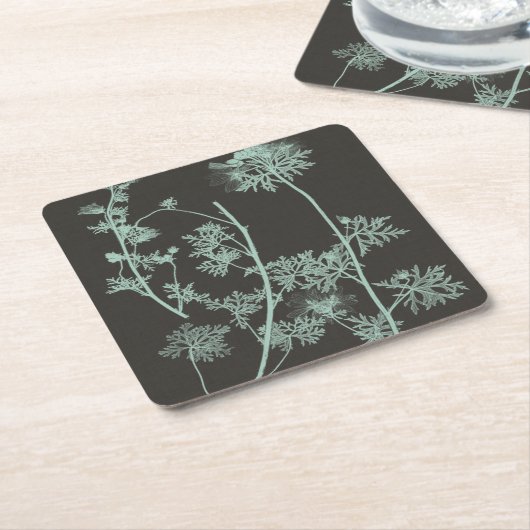 ミント及び木炭自然勉強IV スクエアペーパーコースター (アングル)