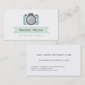 ミント及び水のカメラのロゴの名刺 名刺 (正面/裏面)