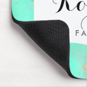 ミント及び金ゴールドの大理石の抽象芸術の水のティール(緑がかった色)によって絵を描かれる一見 マウスパッド (コーナー)