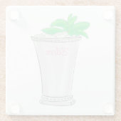 ミント名門私立校風のジュレップパーソナライズされた ガラスコースター (裏面)