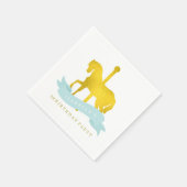 ミント回転木馬ホースバースデーパーティー スタンダードカクテルナプキン (角)