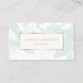 ミント大理石フェイク金箔ビジネスカード 名刺 (正面)