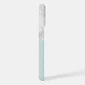 ミント大理石模様とゴールドの箔押し iPhoneケース (右側面)