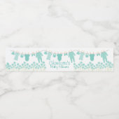 ミント小さな服の赤ちゃんシャワー ペットボトルラベル (シングルラベル)