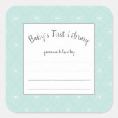 ミント幾何学中性ジェンダー赤ちゃんシャワーブック スクエアシール (正面)