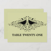 ミント愛の鳥の渦巻きテーブル番号はがき ポストカード (正面/裏面)