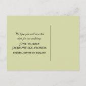 ミント愛の鳥の渦巻き日付葉書を保存 案内ポストカード (裏面)