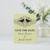 ミント愛の鳥の渦巻き日付葉書を保存 案内ポストカード (スタンド正面)