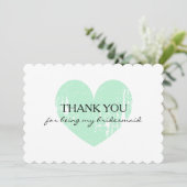 ミント感謝していハートは私の花嫁カードのためにあなた サンキューカード (スタンド正面)