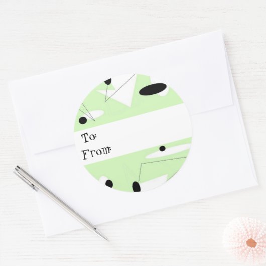 ミント抽象芸術ギフトラベルシール ラウンドシール (封筒)