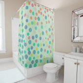 ミント数々のグリーンの紙吹雪ドット シャワーカーテン (インサイチュ)