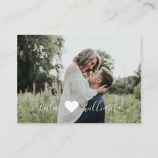 ミント植物優雅な結婚式の写真の寄付 エンクロージャーカード (裏面)