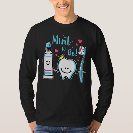 ミント歯磨き歯歯歯歯科バレンタインD Tシャツ (正面)