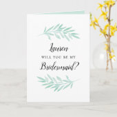 ミント水彩私のブライドメイド提案になる カード (黄色い花)