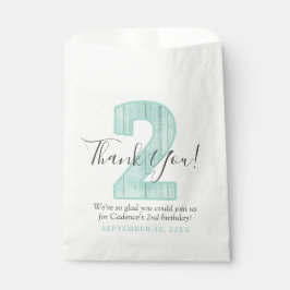 ミント水玉模様ウッドサンキューセカンドバースデーカスタム フェイバーバッグ