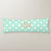 ミント水玉模様カスタム体枕 ボディピロー (正面)