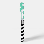 ミント水玉模様ブラックシボロンモノグラム Case-Mate iPhoneケース (裏面 / 左)