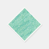 ミント水色ドット赤ちゃんシャワー スタンダードカクテルナプキン (角)