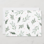 ミント水色フローラクリスマスフォトフラットカード (裏面)