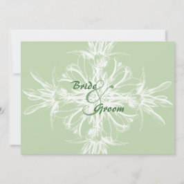 ミント淡い色のとホワイトのフローラ結婚式招待状 招待状