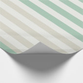ミント淡い色のとホワイトストライプ誕生日 ラッピングペーパー (角)