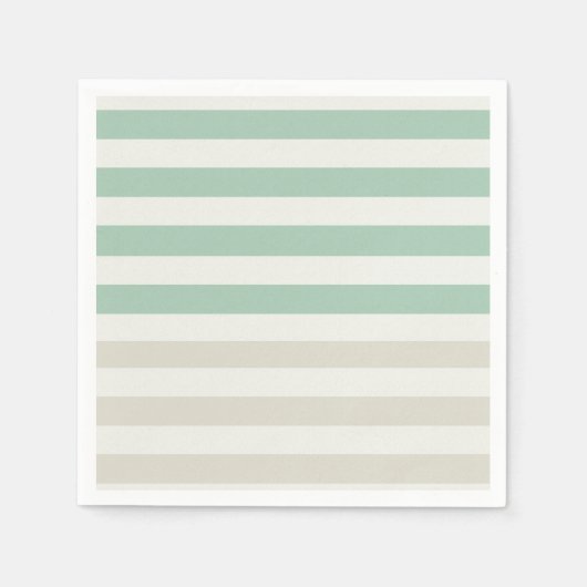 ミント淡い色のと白ストライプ色 スタンダードカクテルナプキン (正面)