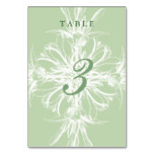 ミント淡い色の・ホワイト・フローラ結婚ズ テーブルナンバー (裏面)