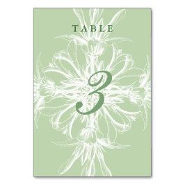ミント淡い色の・ホワイト・フローラ結婚ズ テーブルナンバー