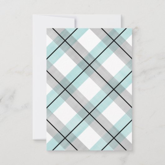 ミント灰色の小さな男の口ひげ男の子の赤ちゃんシャワー サンキューカード (裏面)