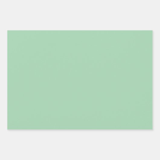 ミント無地のグリーン ラッピングペーパーシート (正面)