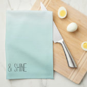 ミント白グラデーション水色 キッチンタオル (四つ折り)